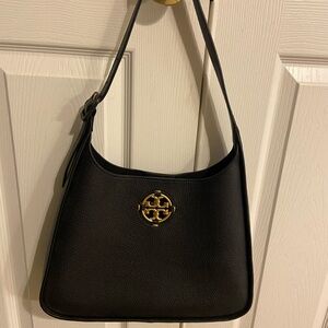 Black Leather Tory Burch Shoulder Bag